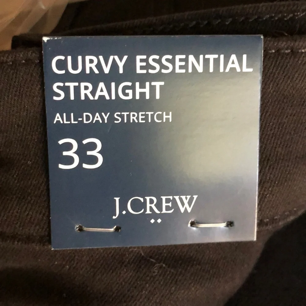 J. Crew Factory Curvy Essential Jeans Straight Leg All Day Stretch Black NWT 33